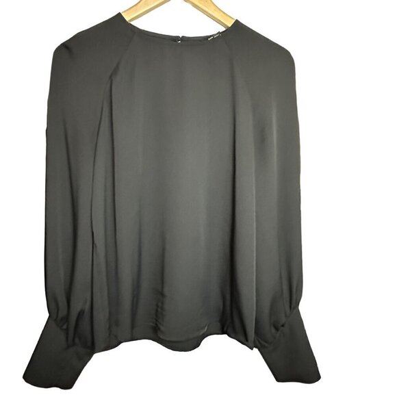 Express Long Sleeve Button Cuff Blouse Black Career Office Women's‎ Size Small - Picture 1 of 7